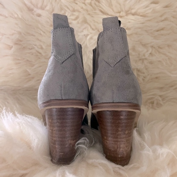 Tan Suede Heeled Ankle Boots - Picture 4 of 6